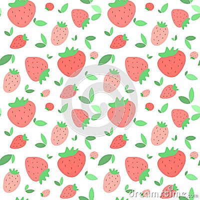 Seamless Red Strawberry Patterm Stock Photo